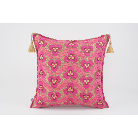Fabric Pillow, Fabric Pillow 24x24,Mazenda Pink Tiger Eyes Pattern Turkish Jacquard Fabric Pillow Cover,Throw and Lumbar Pillow