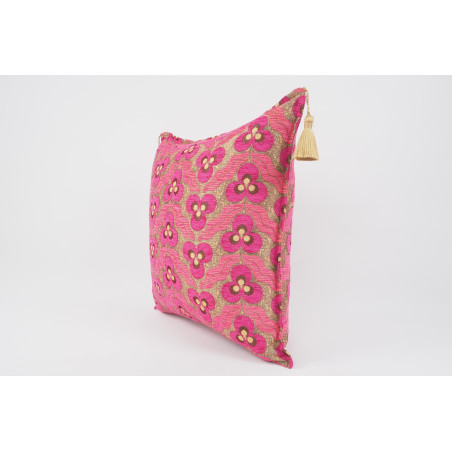 Fabric Pillow, Fabric Pillow 24x24,Mazenda Pink Tiger Eyes Pattern Turkish Jacquard Fabric Pillow Cover,Throw and Lumbar Pillow