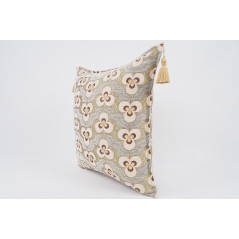 Fabric Pillow, Fabric Pillow 24x24,Beige Tiger Eyes Pattern Turkish Jacquard Fabric Pillow Cover,Decorative Throw Lumbar Pillow