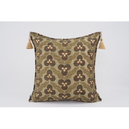 Fabric Pillow,Fabric Pillow 24x24, Moss Green Tiger Eyes Pattern Turkish Jacquard Fabric Pillow, Decorative Throw Lumbar Pillow