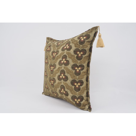 Fabric Pillow,Fabric Pillow 24x24, Moss Green Tiger Eyes Pattern Turkish Jacquard Fabric Pillow, Decorative Throw Lumbar Pillow