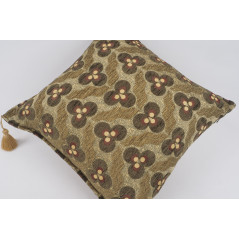 Fabric Pillow,Fabric Pillow 24x24, Moss Green Tiger Eyes Pattern Turkish Jacquard Fabric Pillow, Decorative Throw Lumbar Pillow