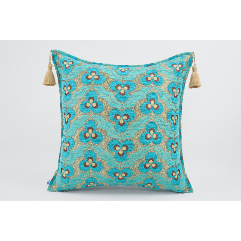 Fabric Pillow, Fabric Pillow 24x24, Turquoise Blue Tiger Eyes Pattern Turkish Jacquard Fabric Pillow Cover, Throw Lumbar Pillow Fabric Pillow, Fabric Pillow 24x24, Turquoise Blue Tiger Eyes Pattern Turkish Jacquard Fabric Pillow Cover, Throw Lumbar Pillow
