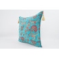 Fabric Pillow, Fabric Pillow 24x24, Turquoise Blue Caucasus Carnation Pattern Turkish Fabric Pillow, Decorative Bohemian Pillow Fabric Pillow, Fabric Pillow 24x24, Turquoise Blue Caucasus Carnation Pattern Turkish Fabric Pillow, Decorative Bohemian Pillow