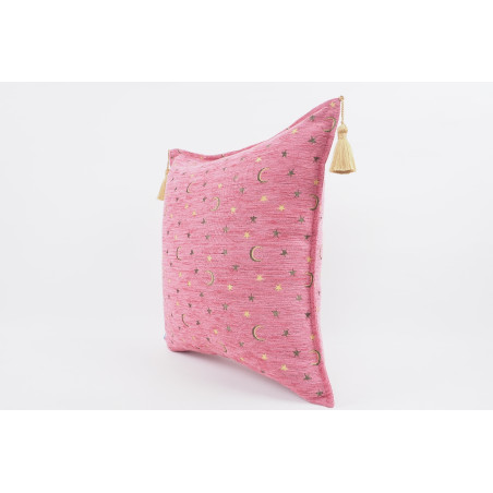 Fabric Pillow,Fabric Pillow 24x24,Pale Pink Arabian Night Pattern Turkish Jacquard Fabric Pillow Cover, Throw And Lumbar Pillow