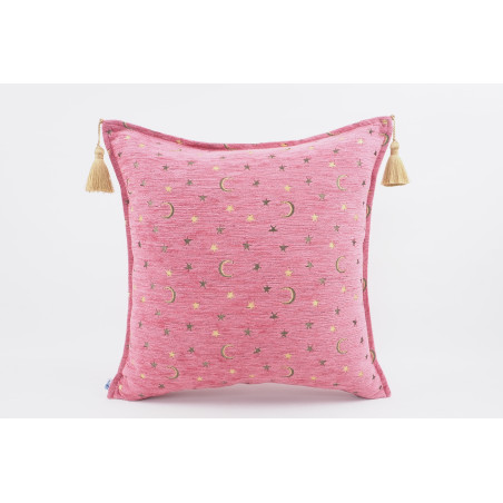 Fabric Pillow,Fabric Pillow 24x24,Pale Pink Arabian Night Pattern Turkish Jacquard Fabric Pillow Cover, Throw And Lumbar Pillow