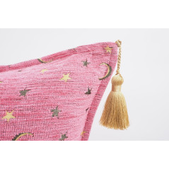 Fabric Pillow,Fabric Pillow 24x24,Pale Pink Arabian Night Pattern Turkish Jacquard Fabric Pillow Cover, Throw And Lumbar Pillow