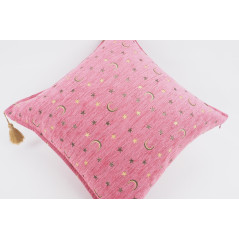 Fabric Pillow,Fabric Pillow 24x24,Pale Pink Arabian Night Pattern Turkish Jacquard Fabric Pillow Cover, Throw And Lumbar Pillow