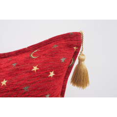 Fabric Pillow, Fabric Pillow 24x24, Red Arabian Night Pattern Turkish Jacquard Fabric Pillow Cover, Throw Pillow, Lumbar Pillow