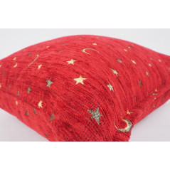 Fabric Pillow, Fabric Pillow 24x24, Red Arabian Night Pattern Turkish Jacquard Fabric Pillow Cover, Throw Pillow, Lumbar Pillow