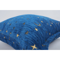 Fabric Pillow,Fabric Pillow 24x24,Navy Blue Arabian Night Pattern Turkish Jacquard Fabric Pillow Cover, Throw And Lumbar Pillow
