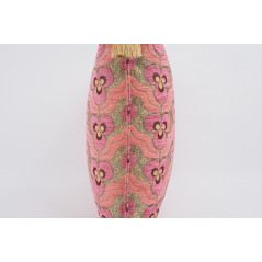 Fabric Pillow, Fabric Pillow 24x24, Pale Pink Tiger Eyes Pattern Turkish Jacquard Fabric Pillow, Decorative Throw Lumbar Pillow