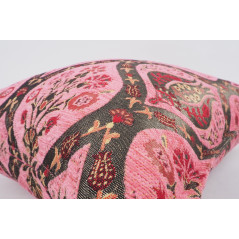 Fabric Pillow,Fabric Pillow 24x24,Pale Pink Morocco Pattern Turkish Jacquard Fabric Pillow Covers,Decorative Throw Lumbar Pillow