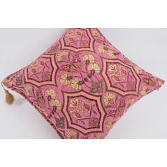 Fabric Pillow,Fabric Pillow 24x24,Pale Pink Carnation Pattern Turkish Jacquard Fabric Pillow Case,Decorative Throw Lumbar Pillow