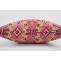 Fabric Pillow,Fabric Pillow 24x24,Pale Pink Carnation Pattern Turkish Jacquard Fabric Pillow Case,Decorative Throw Lumbar Pillow