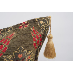 Fabric Pillow,Fabric Pillow 24x24,Moss Green Topkapi Palace Tulip Pattern Turkish Jacquard Fabric Pillow Cover,Throw Pillow Case