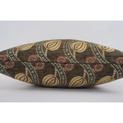 Fabric Pillow,Fabric Pillow 24x24,Moss Green Water Line Tulip Pattern Turkish Jacquard Fabric Pillow, Throw Pillow,Lumbar Pillow