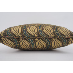 Fabric Pillow,Fabric Pillow 24x24,Moss Green Water Line Tulip Pattern Turkish Jacquard Fabric Pillow, Throw Pillow,Lumbar Pillow