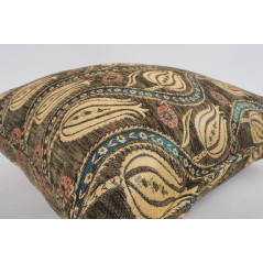 Fabric Pillow,Fabric Pillow 24x24,Moss Green Water Line Tulip Pattern Turkish Jacquard Fabric Pillow, Throw Pillow,Lumbar Pillow