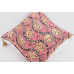 Fabric Pillow,Fabric Pillow 24x24, Pale Pink Water Line Tulip Pattern Turkish Jacquard Fabric Pillow, Throw Pillow,Lumbar Pillow