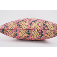 Fabric Pillow,Fabric Pillow 24x24, Pale Pink Water Line Tulip Pattern Turkish Jacquard Fabric Pillow, Throw Pillow,Lumbar Pillow
