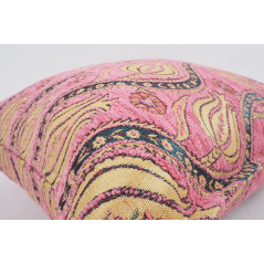Fabric Pillow,Fabric Pillow 24x24, Pale Pink Water Line Tulip Pattern Turkish Jacquard Fabric Pillow, Throw Pillow,Lumbar Pillow