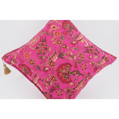 Fabric Pillow,Fabric Pillow 24x24,Mazenda Pink Caucasus Carnation Pattern Turkish Fabric Pillow Case, Decorative Bohemian Pillow
