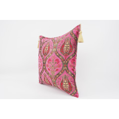 Fabric Pillow, Fabric Pillow 24x24, Mazenda Pink Morocco Pattern Turkish Jacquard Fabric Pillow, Decorative  Pillow