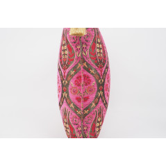 Fabric Pillow, Fabric Pillow 24x24, Mazenda Pink Morocco Pattern Turkish Jacquard Fabric Pillow, Decorative  Lumbar Pillow