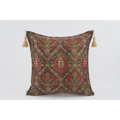 Fabric Pillow, Fabric Pillow 24x24, Moss Green Morocco Pattern Turkish Jacquard Fabric Pillow, Decorative  Lumbar Pillow