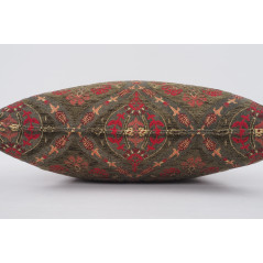 Fabric Pillow, Fabric Pillow 24x24, Moss Green Morocco Pattern Turkish Jacquard Fabric Pillow, Decorative  Lumbar Pillow