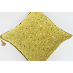 Fabric Pillow,Fabric Pillow 24x24, Pistachio Green Arabian Night Pattern Turkish Jacquard Fabric Pillow Cover, Throw Pillow