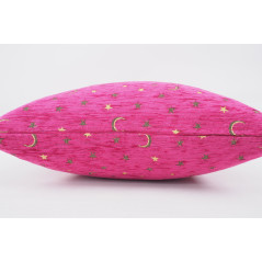 Fabric Pillow,Fabric Pillow 24x24, Mazenda Pink Arabian Night Pattern Turkish Jacquard Fabric Pillow Cover, Throw Pillow