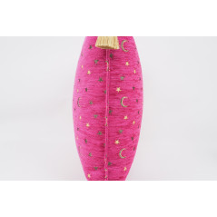 Fabric Pillow,Fabric Pillow 24x24, Mazenda Pink Arabian Night Pattern Turkish Jacquard Fabric Pillow Cover, Throw Pillow