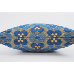 Fabric Pillow, Fabric Pillow 24x24, Navy Blue Tiger Eyes Pattern Turkish Jacquard Fabric Pillow Cover, Decorative Throw Pillow