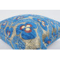 Fabric Pillow, Fabric Pillow 24x24, Navy Blue Tiger Eyes Pattern Turkish Jacquard Fabric Pillow Cover, Decorative Throw Pillow Fabric Pillow, Fabric Pillow 24x24, Navy Blue Tiger Eyes Pattern Turkish Jacquard Fabric Pillow Cover, Decorative Throw Pillow