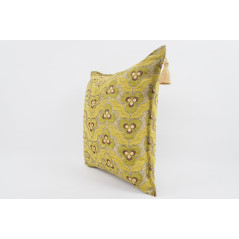Fabric Pillow, Fabric Pillow 24x24, Pistachio Green Tiger Eyes Pattern Turkish Jacquard Fabric Pillow Cover, Decorative Pillow