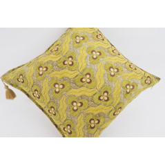 Fabric Pillow, Fabric Pillow 24x24, Pistachio Green Tiger Eyes Pattern Turkish Jacquard Fabric Pillow Cover, Decorative Pillow