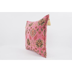 Fabric Pillow, Fabric Pillow 24x24,Pale Pink Topkapi Palace Tulip Pattern Turkish Jacquard Fabric Pillow Cover,Throw Pillow Case