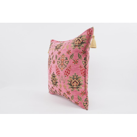 Fabric Pillow, Fabric Pillow 24x24,Pale Pink Topkapi Palace Tulip Pattern Turkish Jacquard Fabric Pillow Cover,Throw Pillow Case