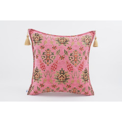 Fabric Pillow, Fabric Pillow 24x24, Pale PinkTopkapi Palace Tulip Pattern Turkish Jacquard Fabric Pillow Cover,Throw Pillow Case