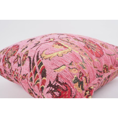 Fabric Pillow,Fabric Pillow 24x24, Pale  Pink Caucasus Carnation Pattern Turkish Fabric Pillow Case, Decorative Bohemian Pillow