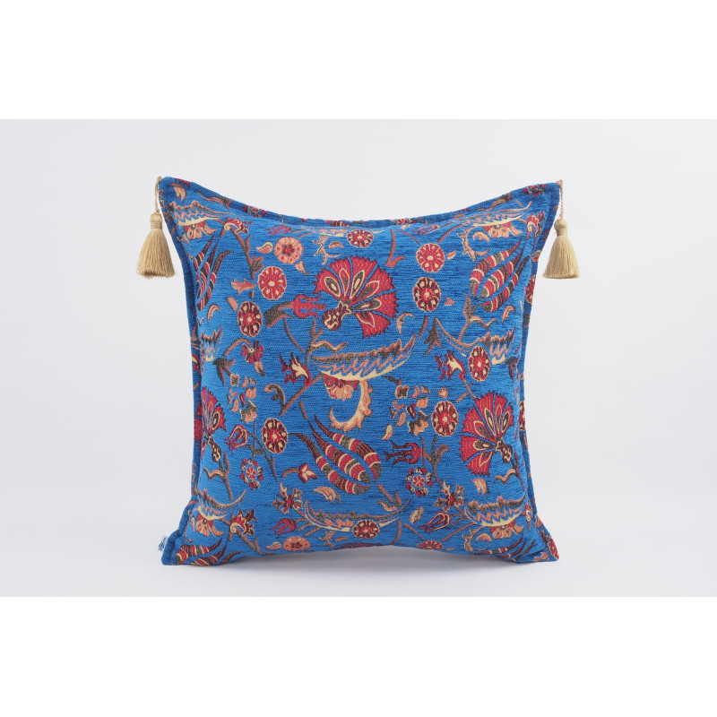 Fabric Pillow, Fabric Pillow 24x24, Navy Blue Caucasus Carnation Pattern Turkish Fabric Pillow Case, Decorative Bohemian Pillow Fabric Pillow, Fabric Pillow 24x24, Navy Blue Caucasus Carnation Pattern Turkish Fabric Pillow Case, Decorative Bohemian Pillow