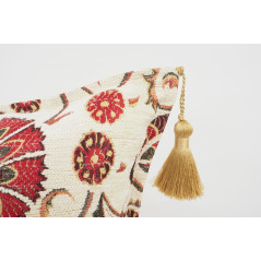 Fabric Pillow, Fabric Pillow 24x24,Beige Caucasus Carnation Pattern Turkish Fabric Pillow Case,Decorative Pillow,Bohemian Pillow