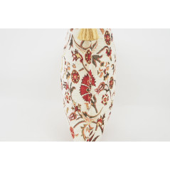 Fabric Pillow, Fabric Pillow 24x24,Beige Caucasus Carnation Pattern Turkish Fabric Pillow Case,Decorative Pillow,Bohemian Pillow