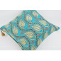 Fabric Pillow,Fabric Pillow 24x24, Turquoise Blue Water Line Tulip Pattern Turkish Jacquard Fabric Pillow, Throw Pillow,Turkish Fabric Pillow,Fabric Pillow 24x24, Turquoise Blue Water Line Tulip Pattern Turkish Jacquard Fabric Pillow, Throw Pillow,Turkish