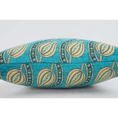 Fabric Pillow,Fabric Pillow 24x24, Turquoise Blue Water Line Tulip Pattern Turkish Jacquard Fabric Pillow, Throw Pillow,Turkish