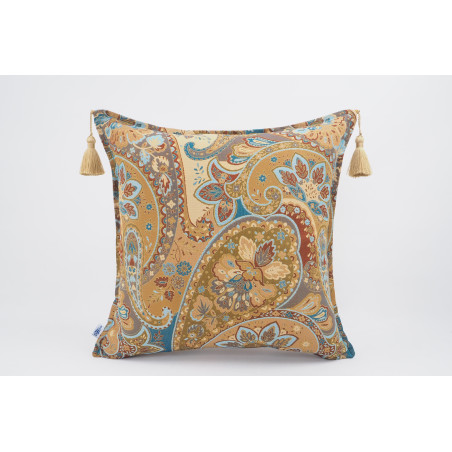 Fabric Pillow,Fabric Pillow 24x24,Paisley Pattern Turkish Chenille Fabric Pillow Case,Decorative Bohemian Pillow,Jacquard Fabric