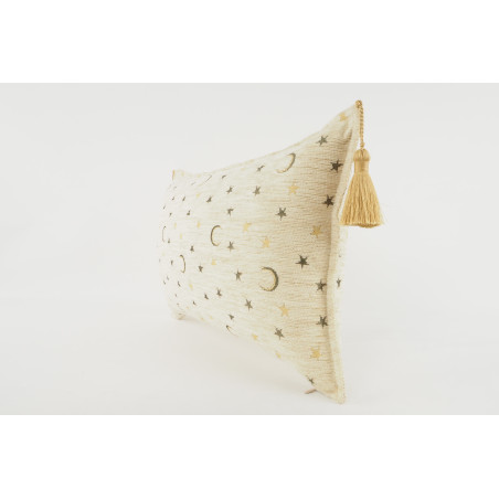 Fabric Pillow, Fabric Pillow 12x20, Beige Arabian NIght Pattern Turkish Fabric Pillow Cover, Decorative And Accent Throw Pillow