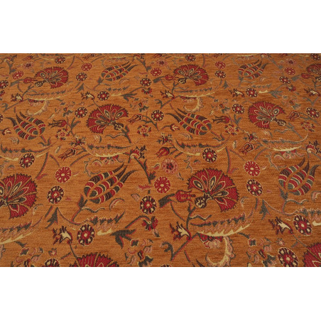 Upholstery Fabric, Chenille Fabric, Turkish Mustard Carnation Pattern Fabric,Turkish Fabric By the Yard,Bohemian Jacquard Fabric